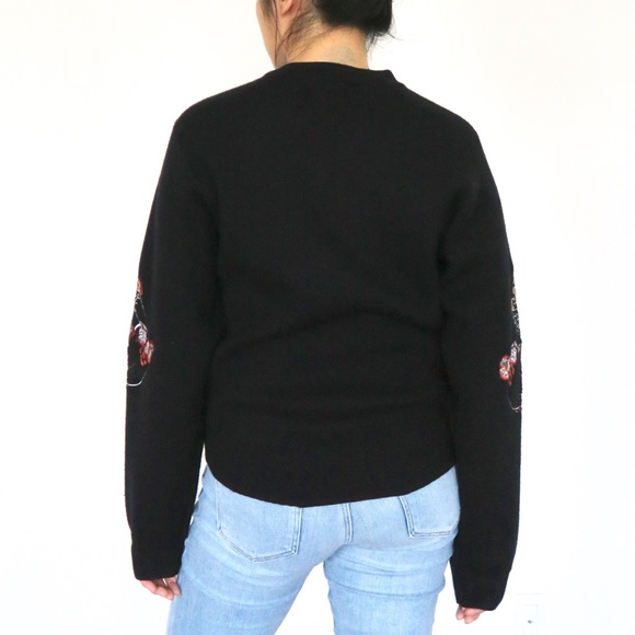 Aratta Embroidered Zip Black Sweater Jacket - Picture 3 of 5